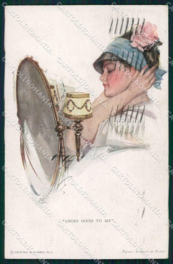 Artist Signed H. Fisher Reinthal serie 765 Looks Good to Me cartolina XP8521 – fronte