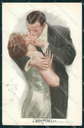 Artist Signed H. Fisher Reinthal serie 108 The Kiss PIEGHINE cartolina XP8526 – fronte