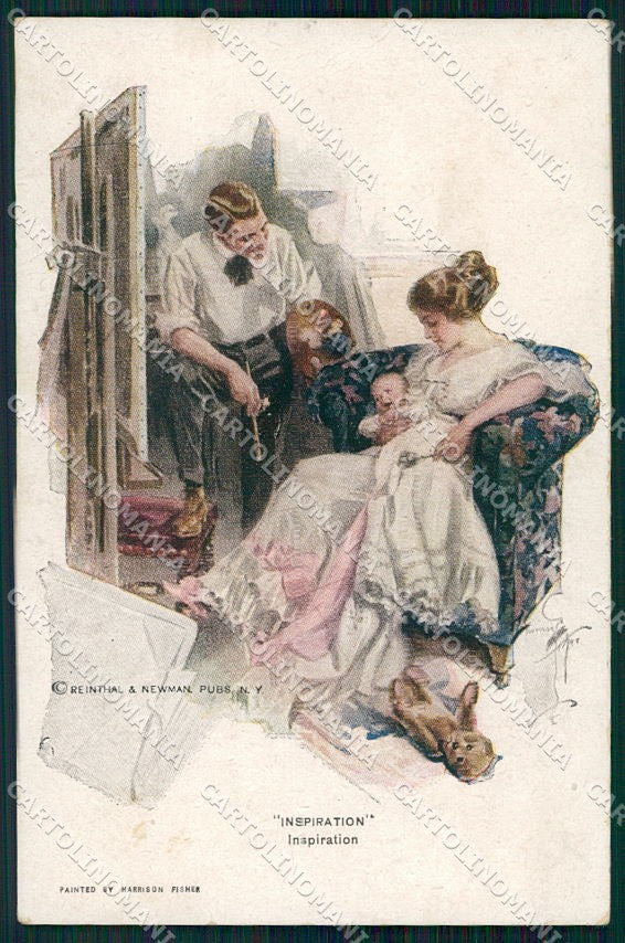 Artist Signed H. Fisher Reinthal 771 Inspiration Teddy ABRASA cartolina XP8532 – fronte