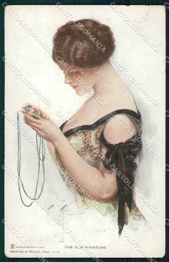 Artist Signed H. Fisher Reinthal 101 The Old Miniature PIEGHINE cartolina XP8533 – fronte