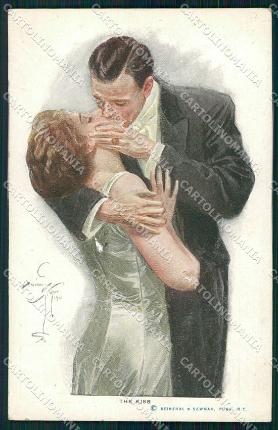 Artist Signed H. Fisher Reinthal serie 108 The Kiss cartolina XP8550 – fronte