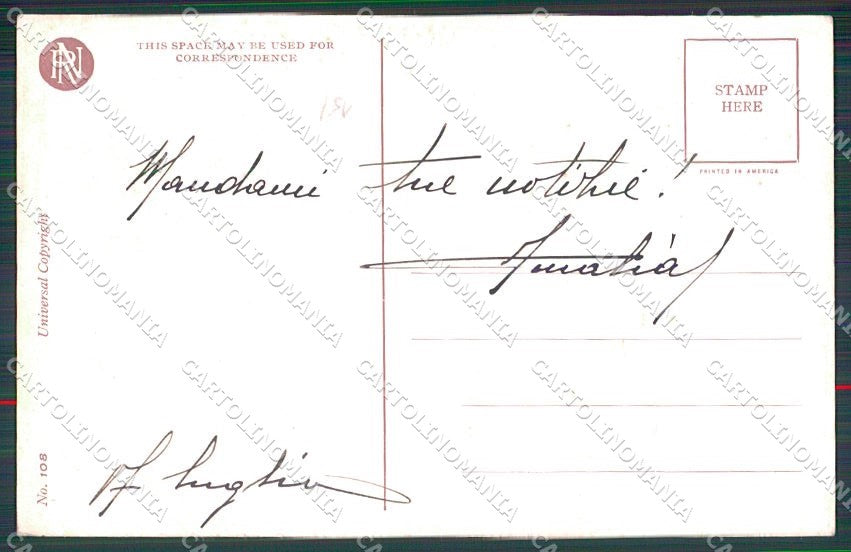 Artist Signed H. Fisher Reinthal serie 108 The Kiss cartolina XP8550 – retro
