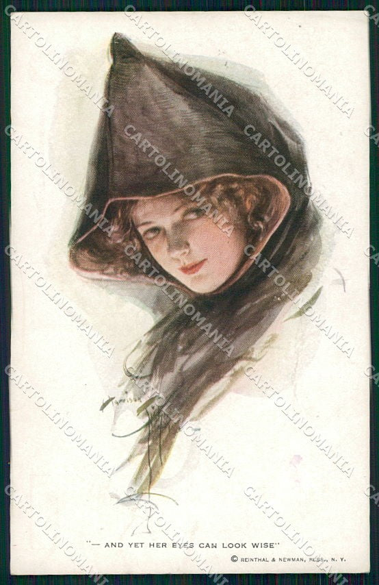 Artist Signed Fisher serie 200 And Yet Her Eyes Can Look Wise cartolina XP8555 – fronte