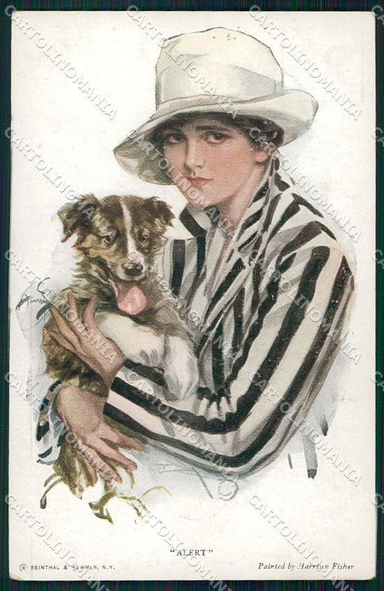 Artist Signed H. Fisher Reinthal serie 763 Alert Collie dog cartolina XP8575 – fronte