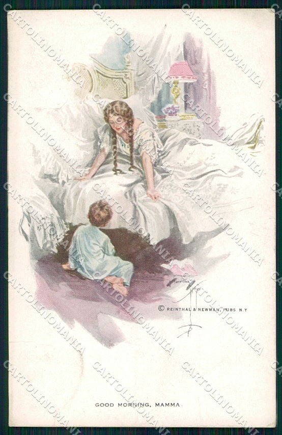 Artist Signed H. Fisher Reinthal serie 608 Good Morning Mamma cartolina XP8576 – fronte