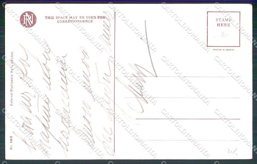 Artist Signed H. Fisher Reinthal serie 193 Undue Haste cartolina XP8577 – retro