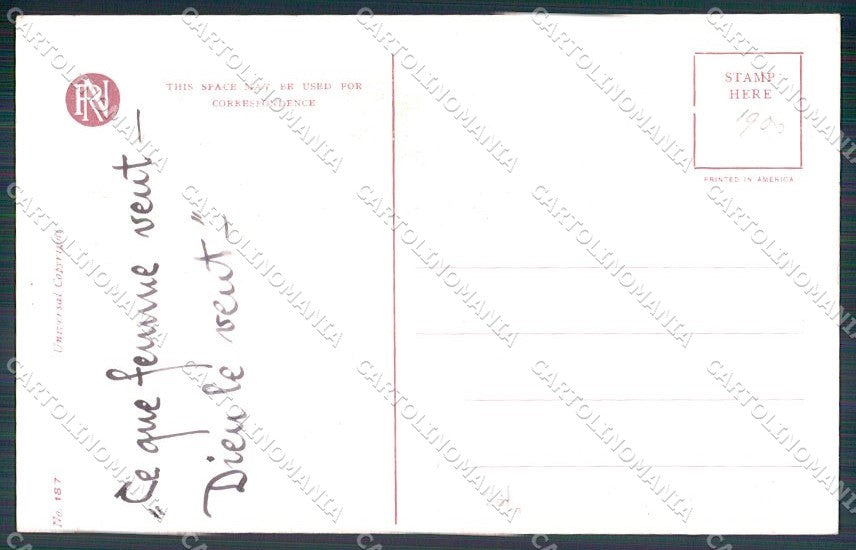 Artist Signed H. Fisher Reinthal serie 187 The Trousseau cartolina XP8580 – retro
