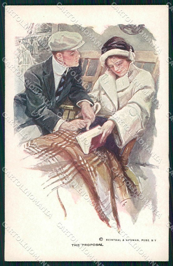 Artist Signed H. Fisher Reinthal serie 186 The Proposal cartolina XP8582 – fronte