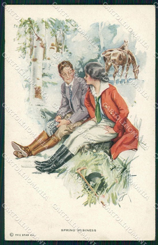 Artist Signed H. Fisher serie 840 Spring Business PIEGHINA cartolina XP8584 – fronte