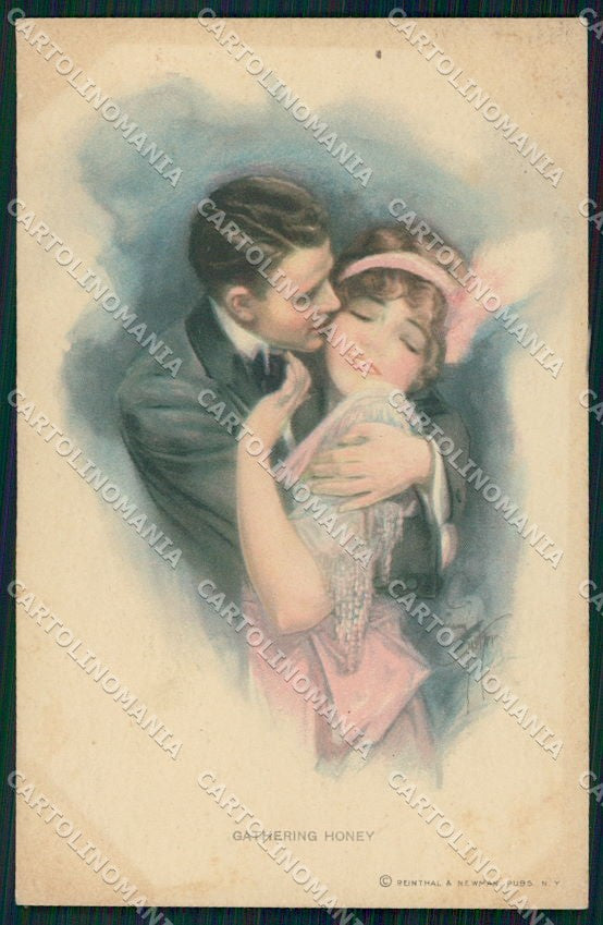 Artist Signed H. Fisher Reinthal serie 392 Gathering Honey cartolina XP8586 – fronte
