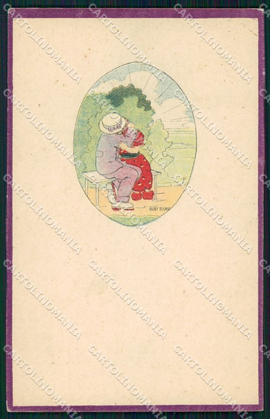 Artist Signed Anny Tekauz Art Deco Children serie 10 cartolina XP8609 – fronte