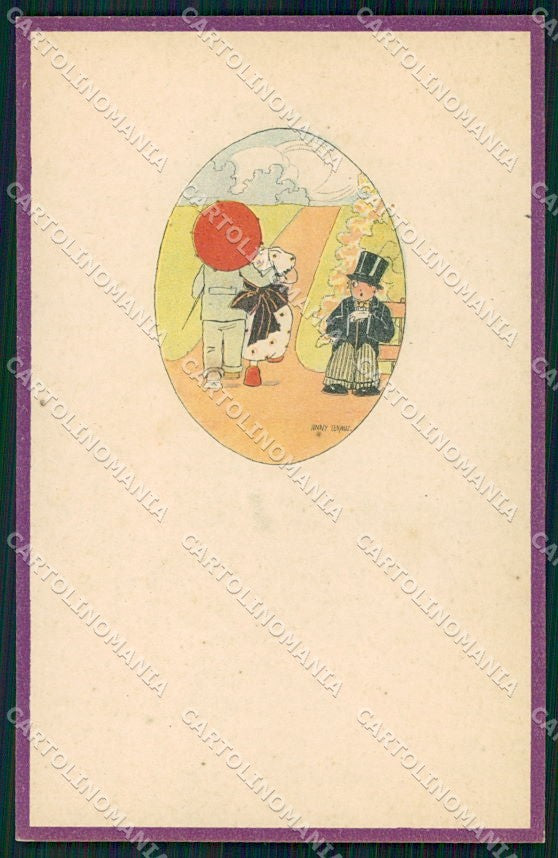 Artist Signed Anny Tekauz Art Deco Children serie 10 cartolina XP8612 – fronte