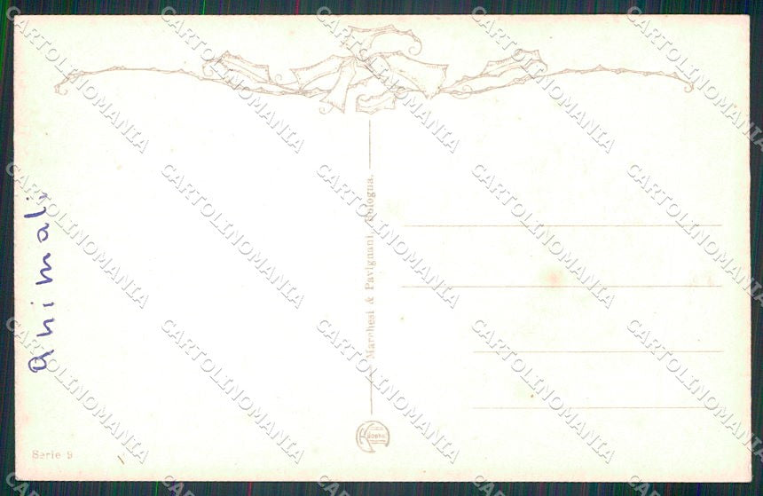 Artist Signed Anny Tekauz Art Deco Children serie 9 cartolina XP8635 – retro