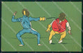 Artist Signed Norfini Fancing Sport serie 252 cartolina XP8665 – fronte
