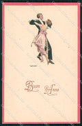 Artist Signed Lenhart Art Deco Dancing Couple serie 16-3 cartolina XP8672 – fronte