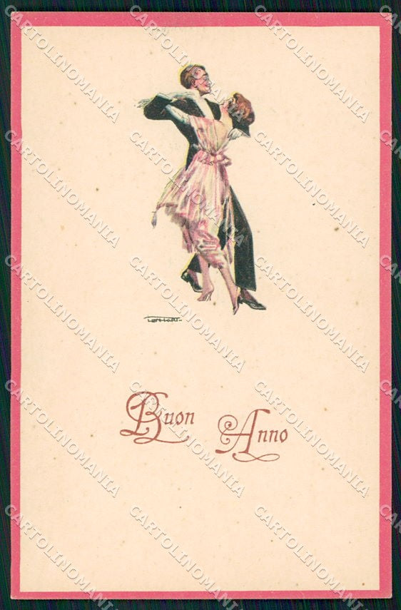 Artist Signed Lenhart Art Deco Dancing Couple serie 16-3 cartolina XP8672 – fronte