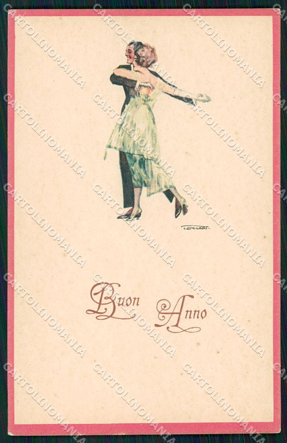 Artist Signed Lenhart Art Deco Dancing Couple serie 16-4 cartolina XP8673 – fronte