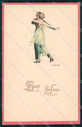 Artist Signed Lenhart Art Deco Dancing Couple serie 16-4 cartolina XP8673 – fronte