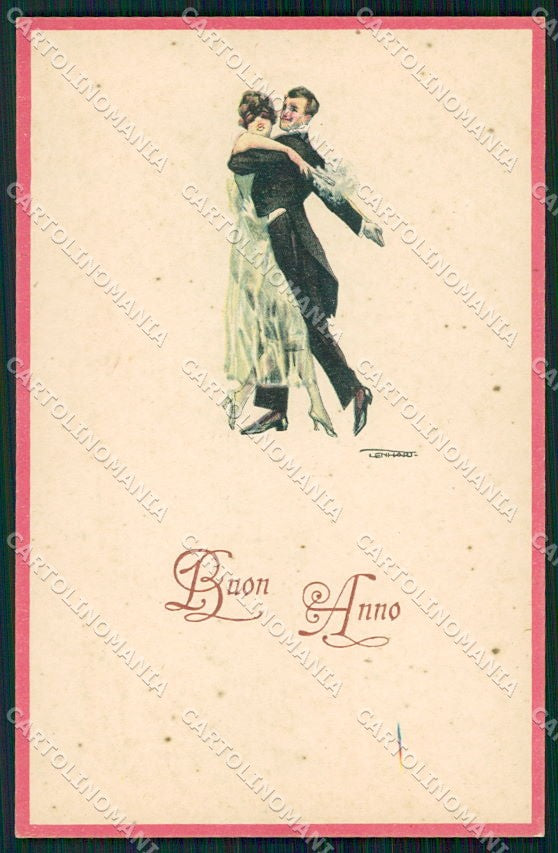 Artist Signed Lenhart Art Deco Dancing Couple serie 16-5 cartolina XP8674 – fronte
