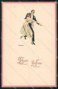 Artist Signed Lenhart Art Deco Dancing Couple serie 16-6 cartolina XP8675 – fronte