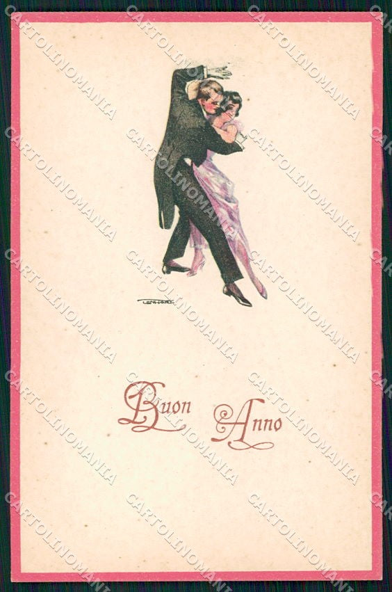 Artist Signed Lenhart Art Deco Dancing Couple serie 16-2 cartolina XP8678 – fronte