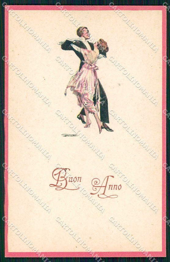 Artist Signed Lenhart Art Deco Dancing Couple serie 16-3 cartolina XP8679 – fronte