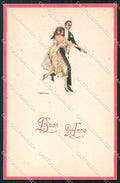 Artist Signed Lenhart Art Deco Dancing Couple serie 16-6 cartolina XP8681 – fronte