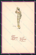 Artist Signed Lenhart Art Deco Glamour Lady serie 2 cartolina XP8684 – fronte