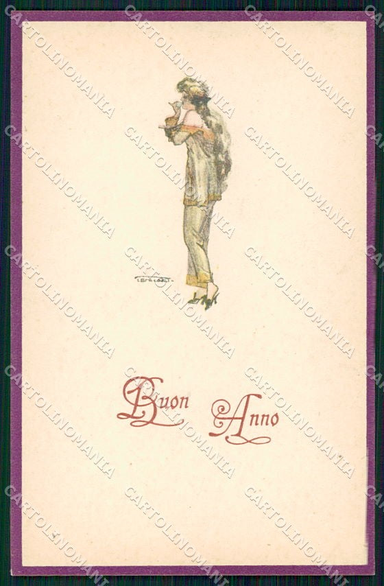 Artist Signed Lenhart Art Deco Glamour Lady serie 2 cartolina XP8684 – fronte