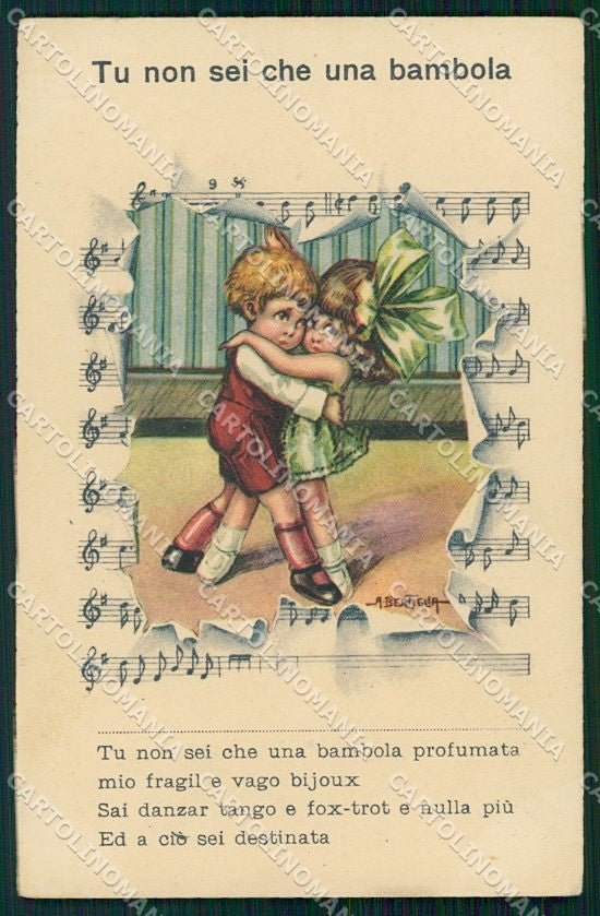 Artist Signed Bertiglia Children Spartito Musicale serie 2242 cartolina XP8705 – fronte
