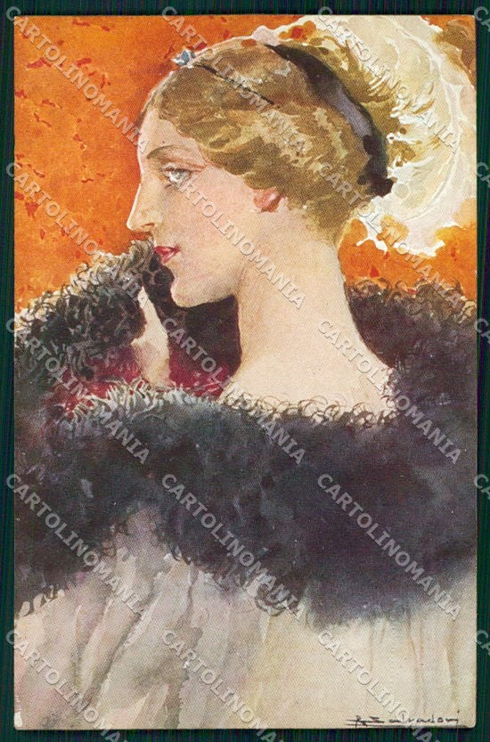 Artist Signed Salvadori Glamour Fashion Lady serie 170 cartolina XP8719 – fronte