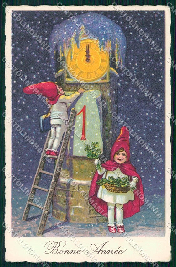 Artist Signed Children New Year serie 4767-1 cartolina XP8742 – fronte