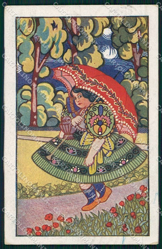 Artist Signed Children Czech Artist cartolina XP8744 – fronte