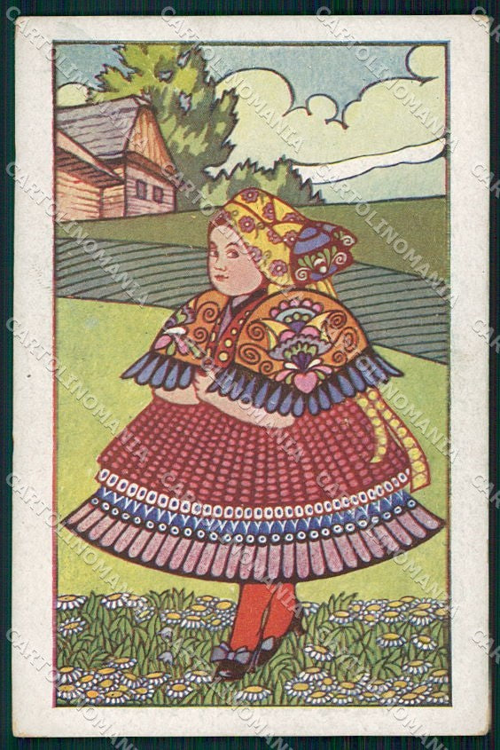 Artist Signed Children Czech Artist cartolina XP8745 – fronte