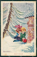 Artist Signed Bonora Children Christmas serie 784 PIEGHINA cartolina XP8762 – fronte