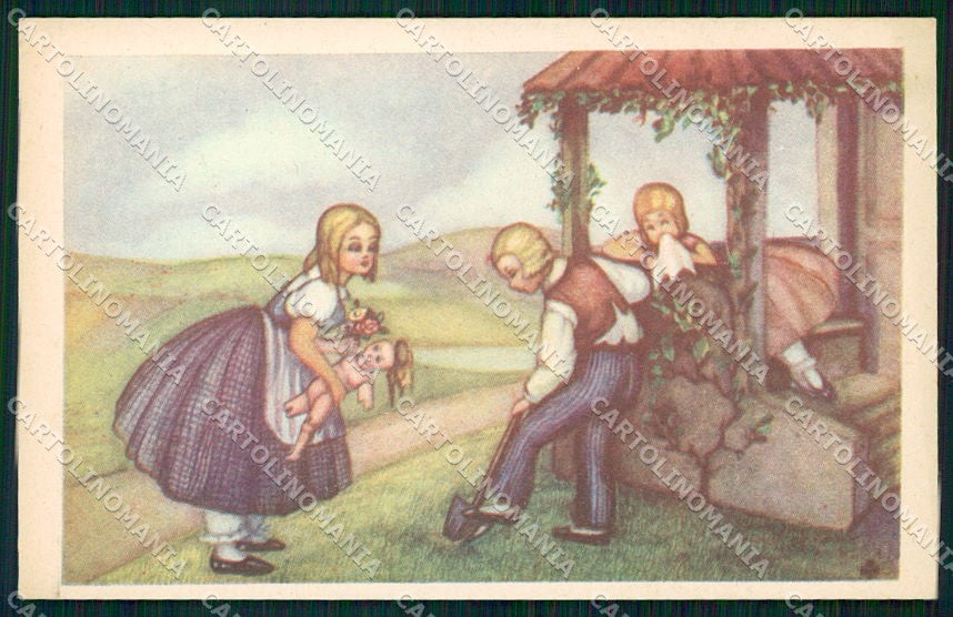 Artist Signed Children Italian Artist serie 101 cartolina XP8774 – fronte