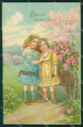 Artist Signed Children Roses cartolina XP8780 – fronte