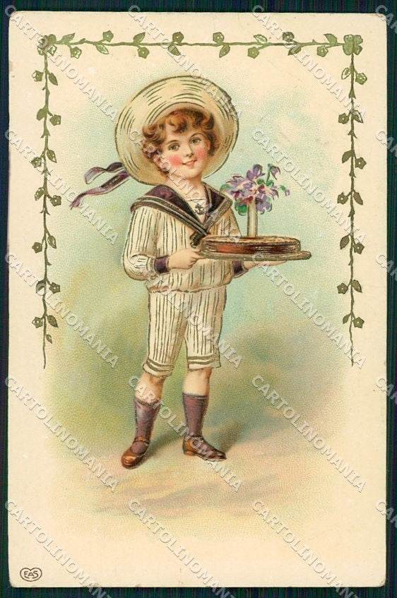 Artist Signed Children EAS cartolina XP8788 – fronte