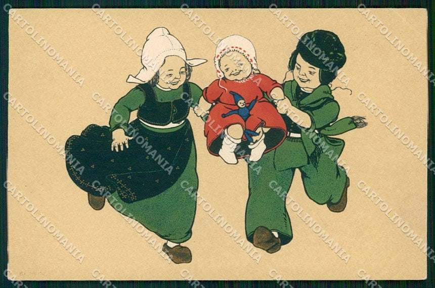 Artist Signed Dutch Children PIEGHINA cartolina XP8805 – fronte
