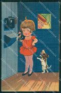 Artist Signed Children Phone PIEGA cartolina XP8817 – fronte