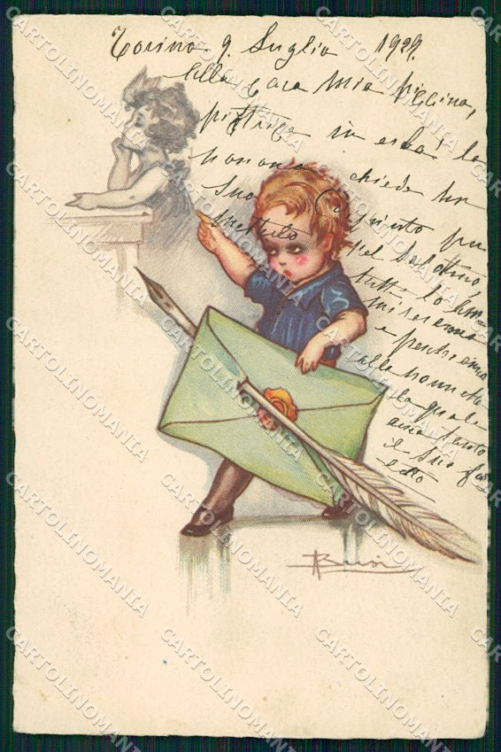 Artist Signed Busi Children Degami 663 cartolina XP8828 – fronte