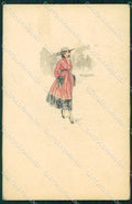 Artist Signed Mauzan Glamour Fashion Lady serie 201M-4 cartolina XP8862 – fronte