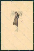 Artist Signed Mauzan Glamour Fashion Lady serie 201M-5 cartolina XP8863 – fronte