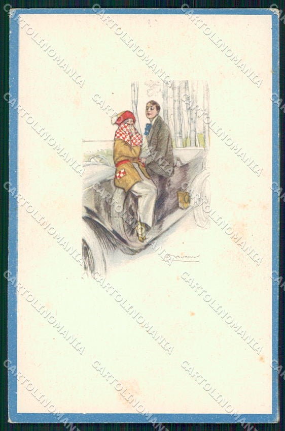 Artist Signed Mauzan Romantic Couple serie 395M-3 cartolina XP8873 – fronte