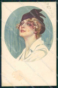Artist Signed Metlicovitz Glamour Fashion Lady serie 82-5 cartolina XP8898 – fronte