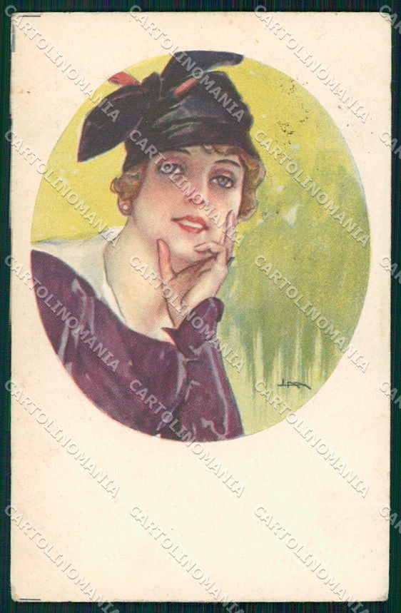 Artist Signed Metlicovitz Glamour Fashion Lady serie 82-6 cartolina XP8899 – fronte