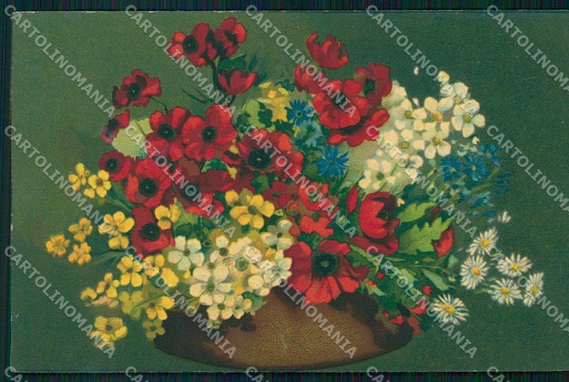 Artist Signed Flowers Velvet cartolina XP8919 – fronte