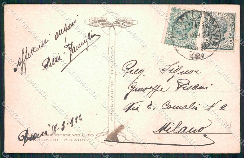 Artist Signed Flowers Velvet cartolina XP8919 – retro