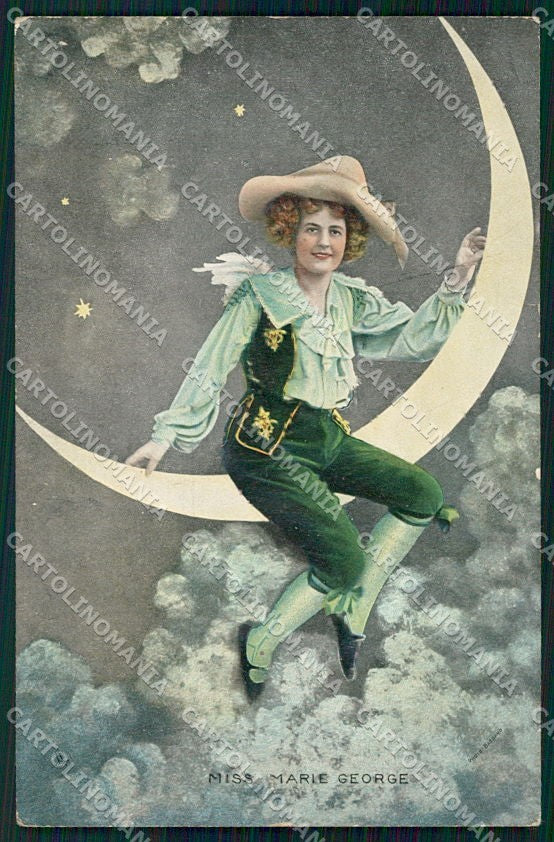 Artist Signed Paper Moon Miss George Celebrities Tuck 4422 cartolina XP9048 – fronte