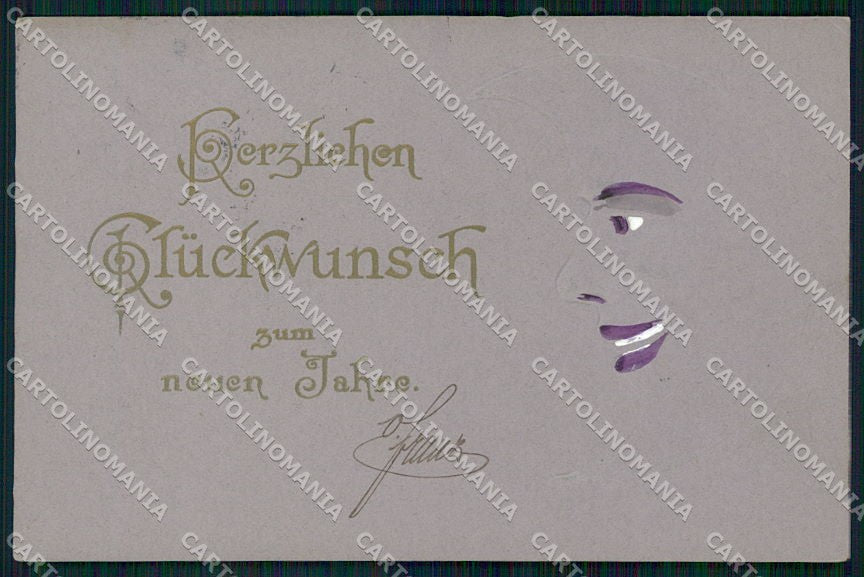 Artist Signed Paper Moon Relief cartolina XP9062 – fronte